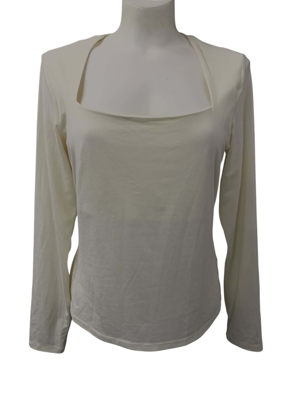 H&M Cream Square Neck Long Sleeve Top Size L
